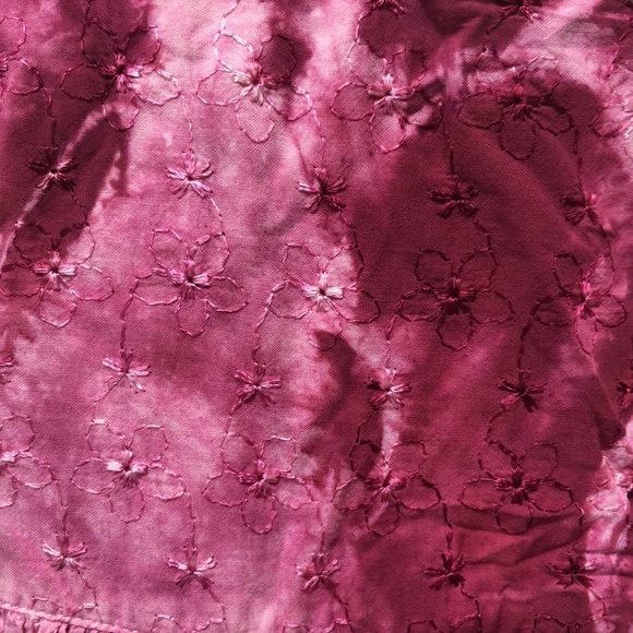 Vintage Embroidered Floral Tie Dye Lace Midi Dress Size Large Pink - Picture 6 of 9